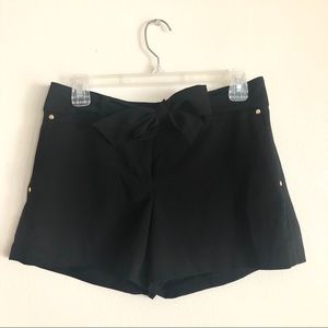 CACHE Black Tie Dress Shorts Gold Studs 4